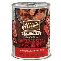 Merrick Chunky Big Texas Steak Tips Dinner Grain Free Recipe 12.7oz  I006182