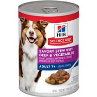 Hill's Science Diet Adult 7+ Savory Stew with Beef &amp; Vegetables Dog Food 12.8 oz. I028782